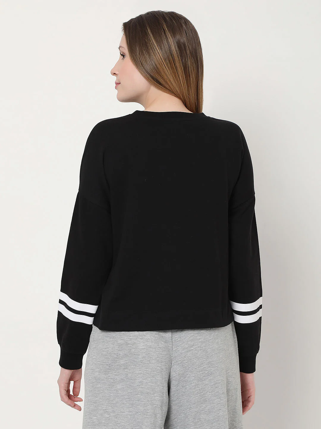 Black Text Print Sweatshirt - Image 3