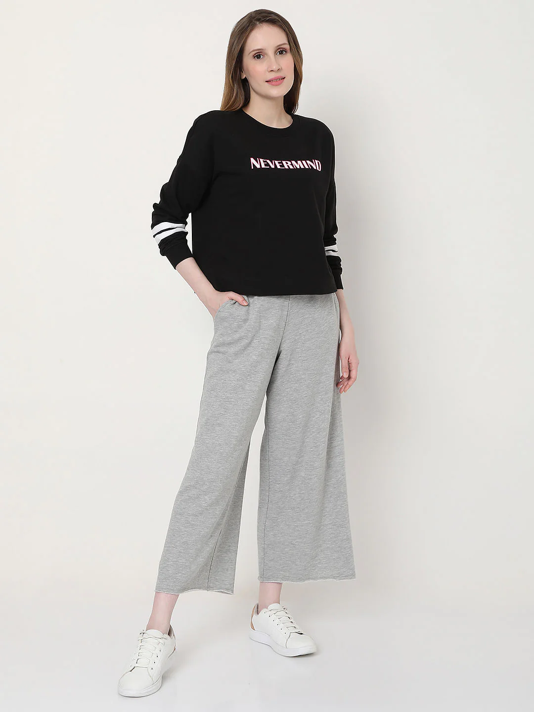 Black Text Print Sweatshirt - Image 4