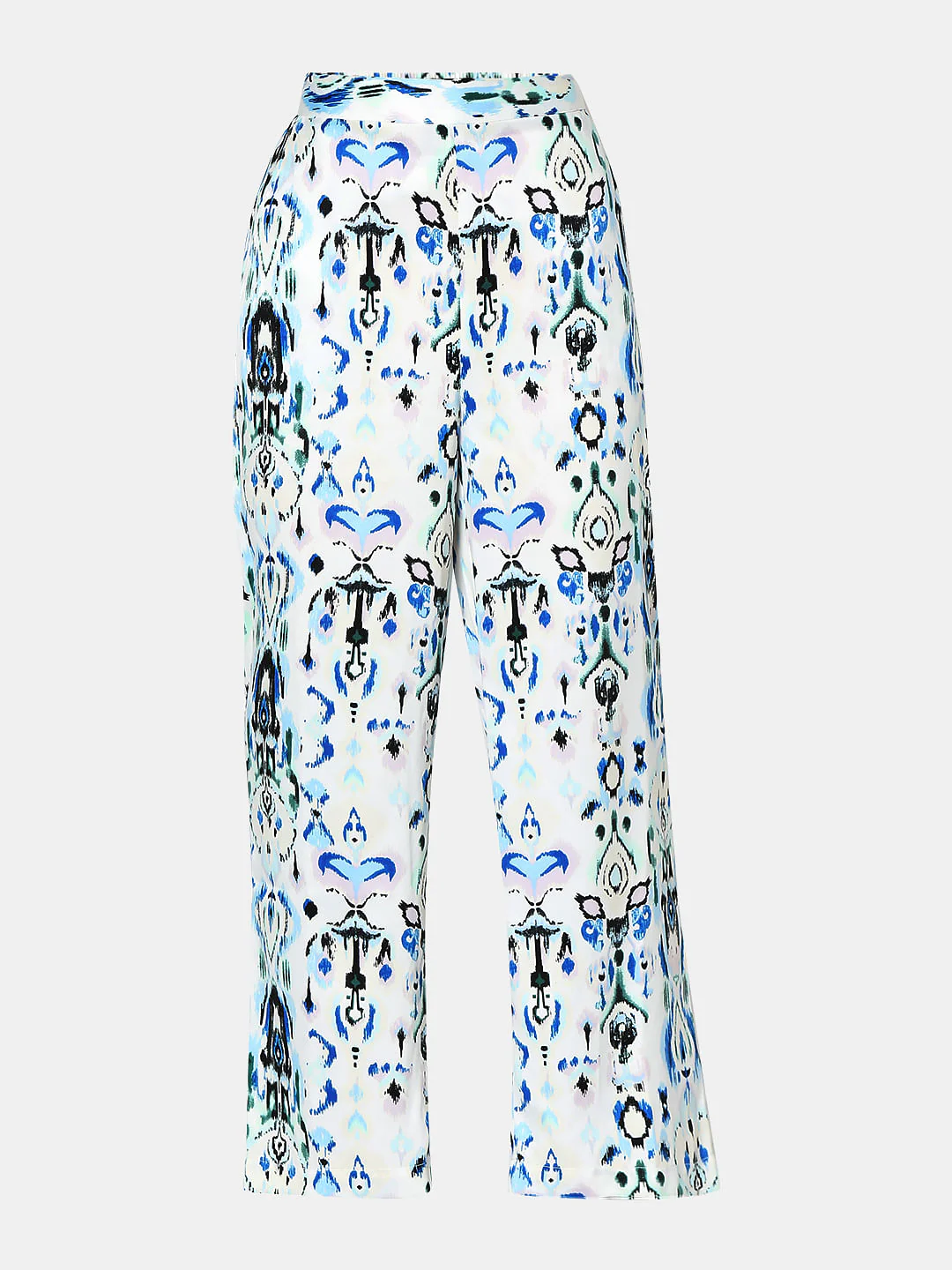 White Abstract Print Co-Ord Set Pants - Image 7