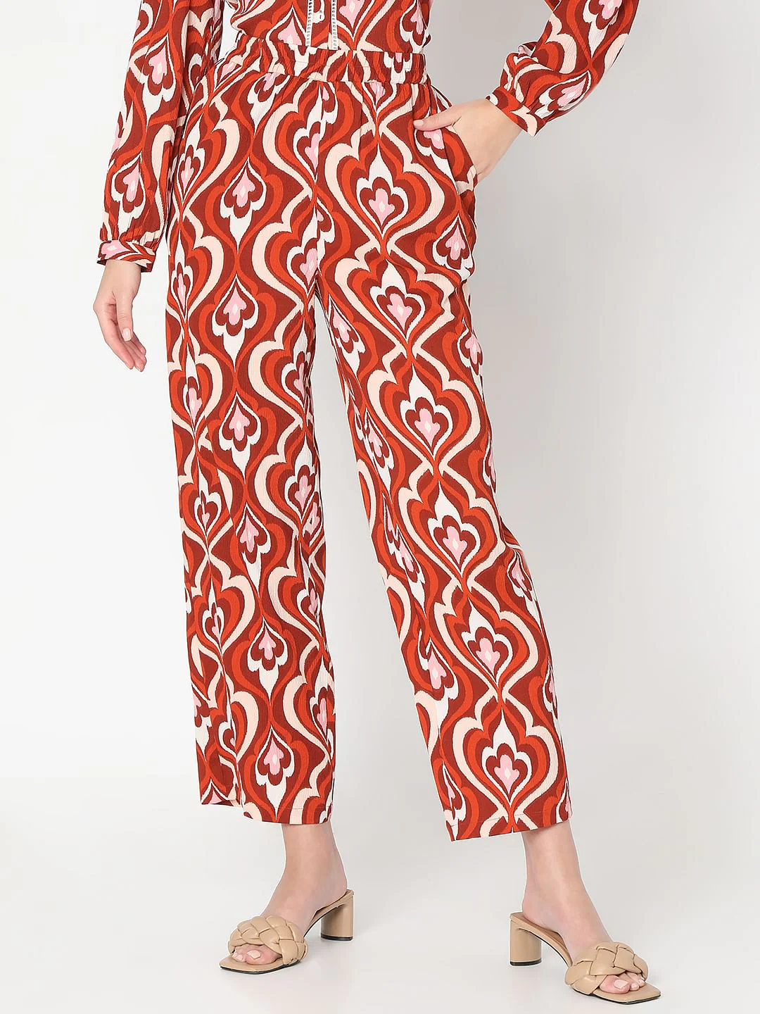 Brown High Rise Co-Ord Set Pants - Image 2