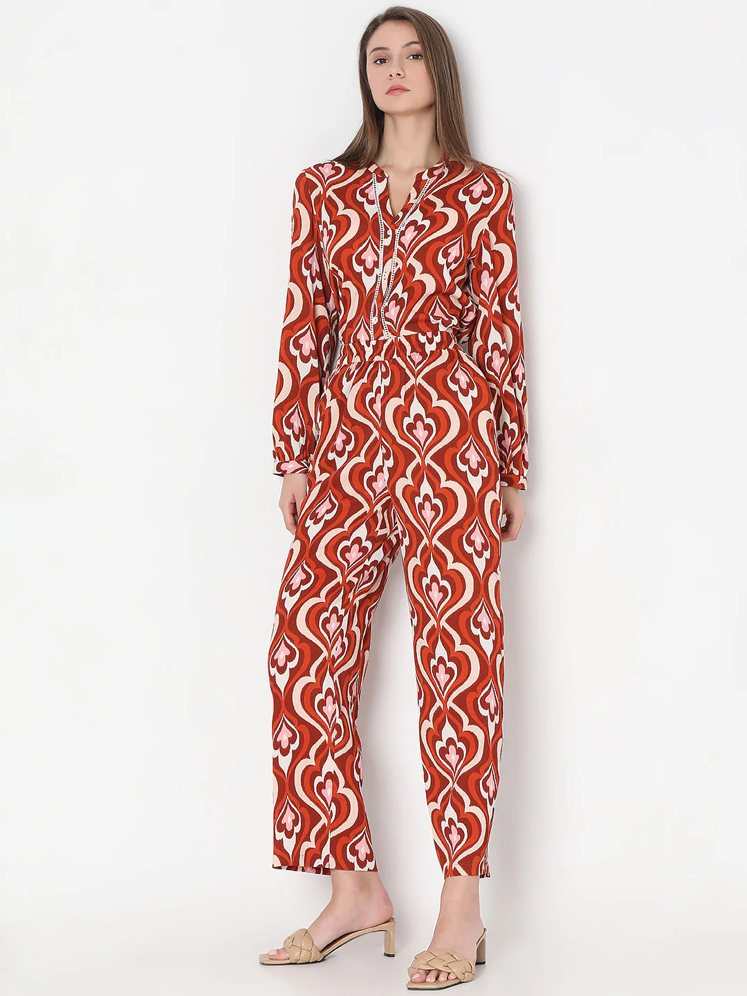 Brown High Rise Co-Ord Set Pants - Image 5