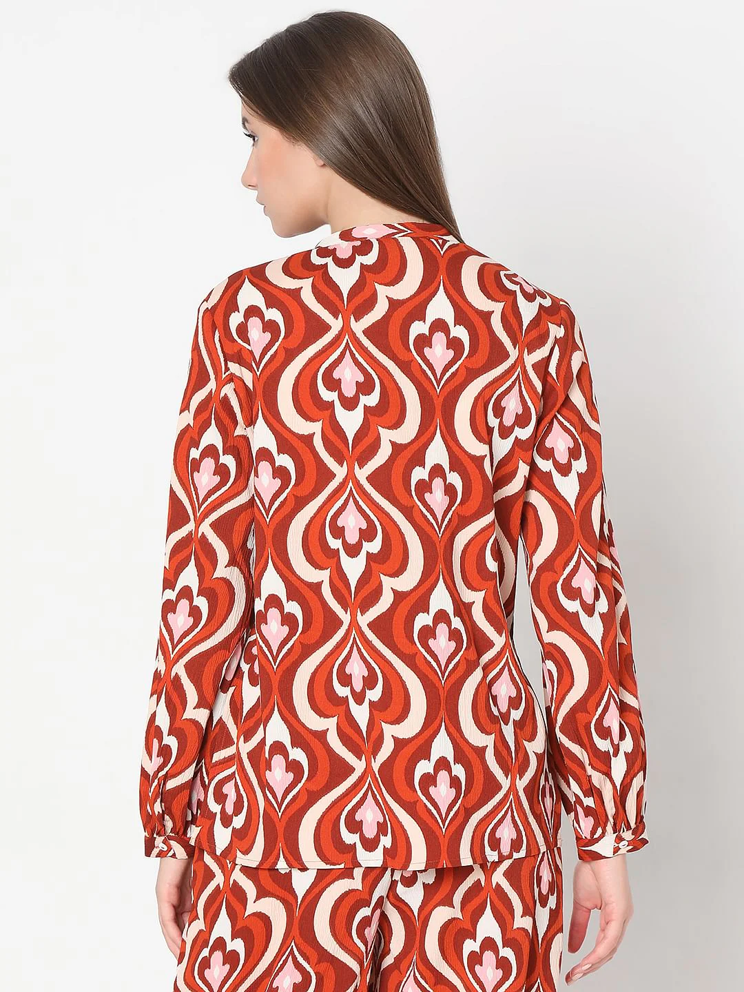Orange Printed Co-Ord Set Top - Image 4