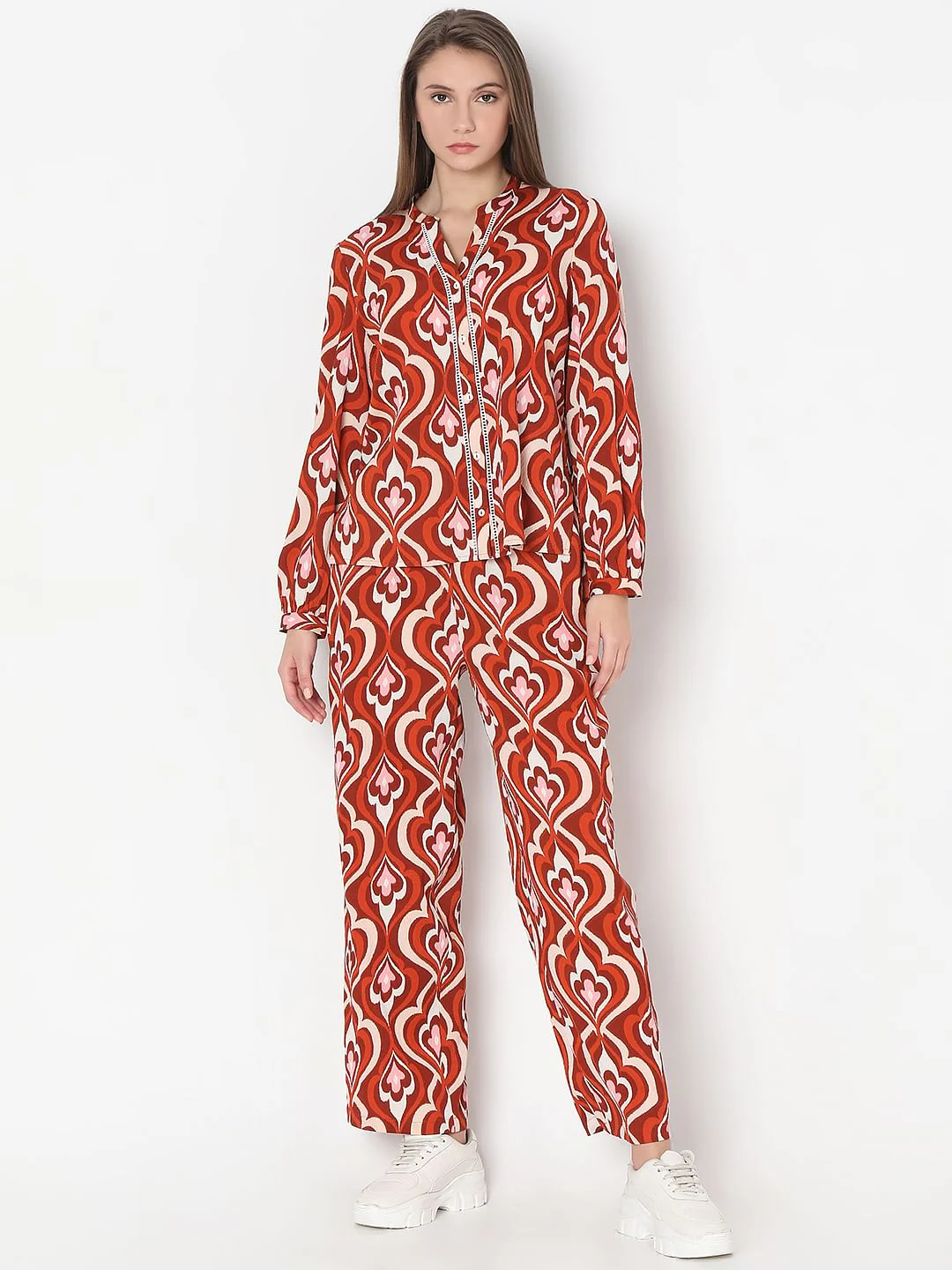 Orange Printed Co-Ord Set Top - Image 5