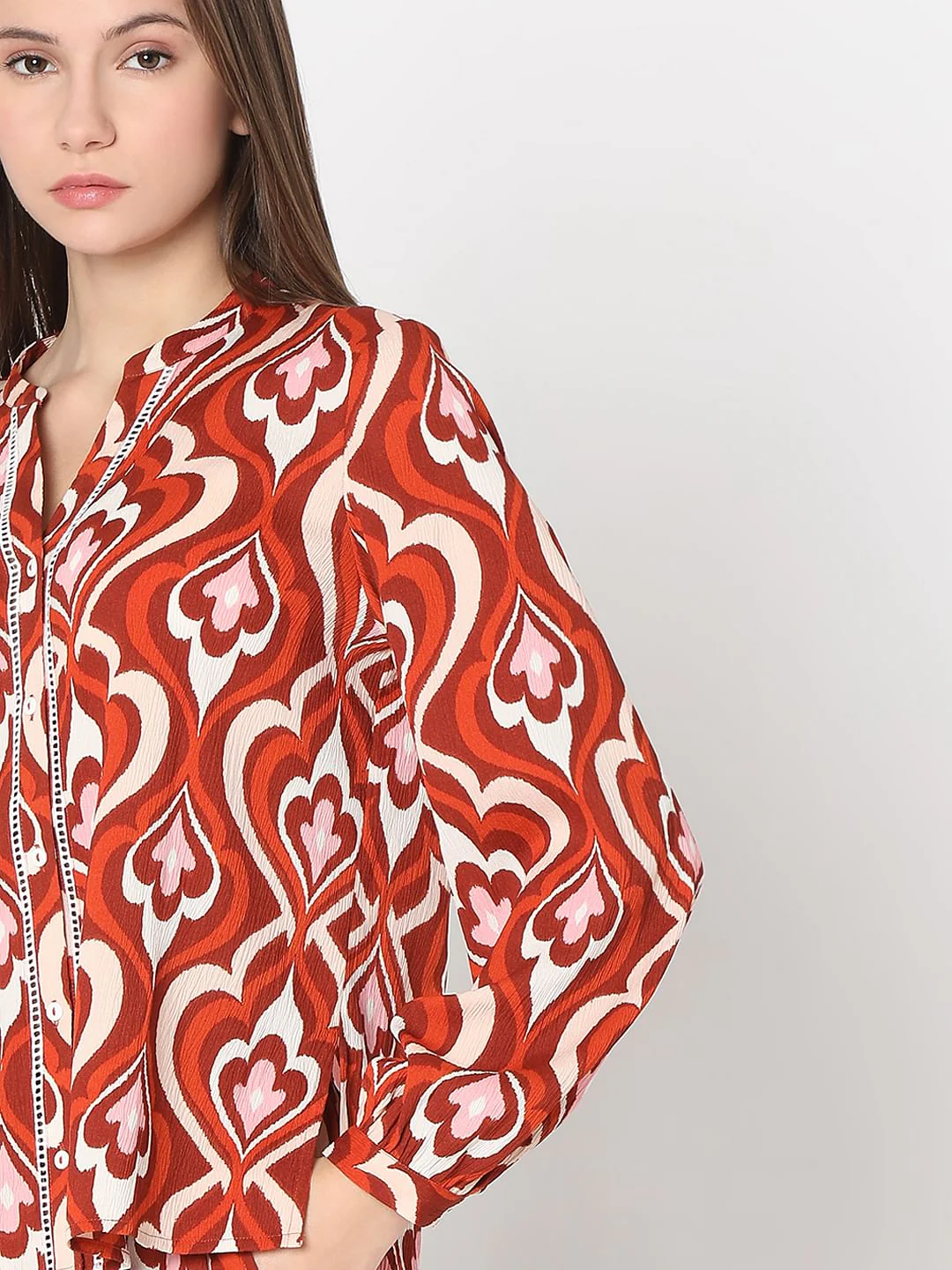 Orange Printed Co-Ord Set Top - Image 6