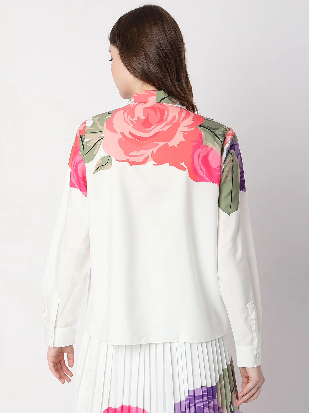 White Floral Co-Ord Shirt - Image 4