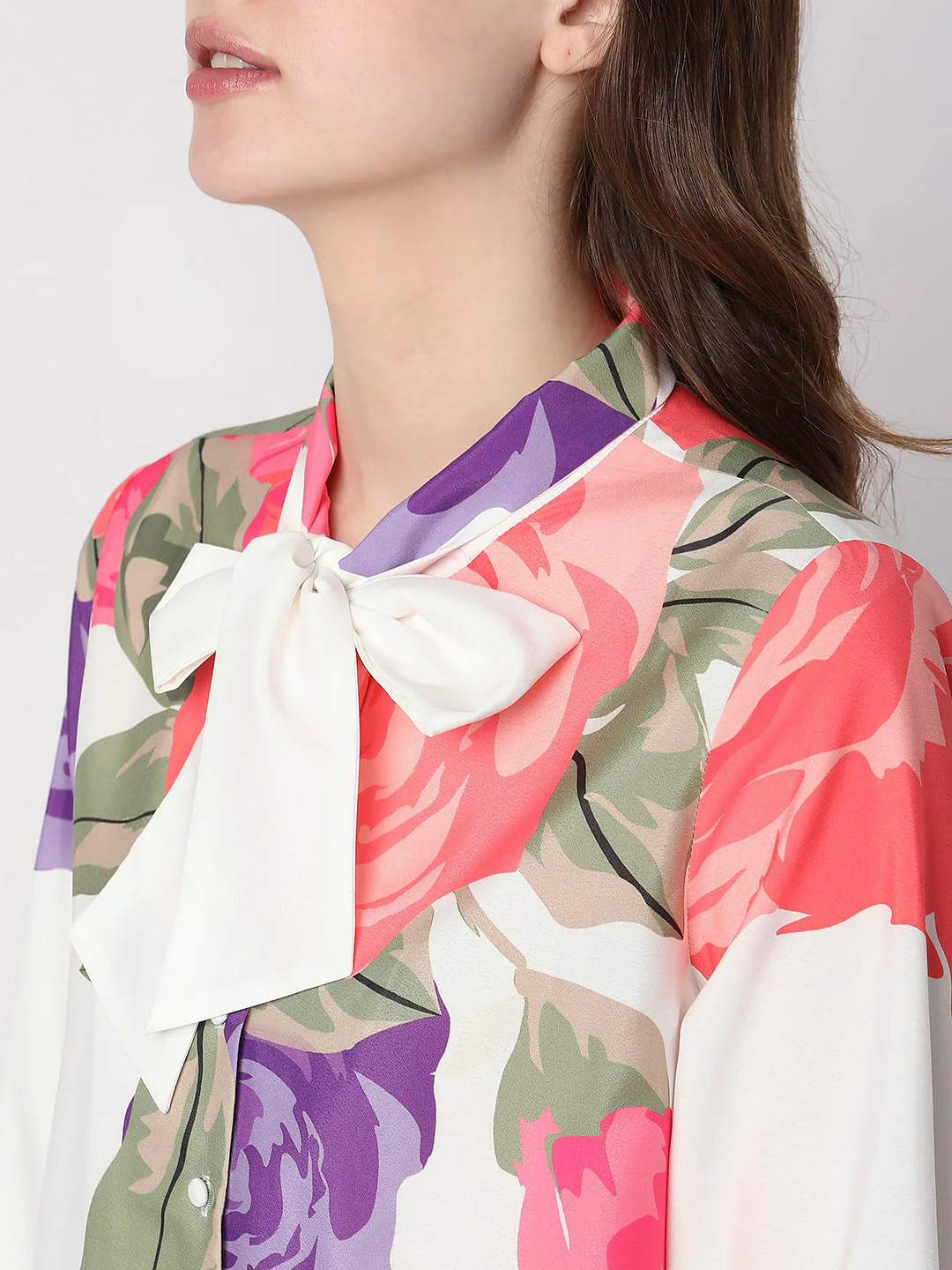 White Floral Co-Ord Shirt - Image 6