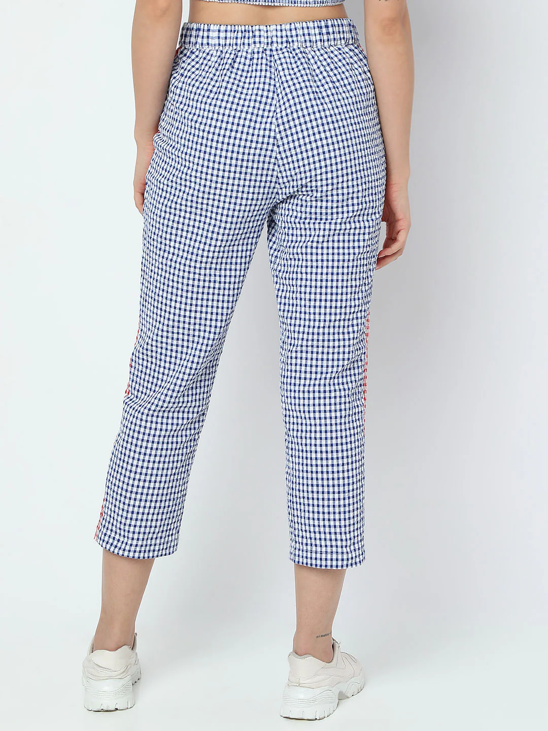 Blue Check Straight Fit Co-Ord Set Pants - Image 4