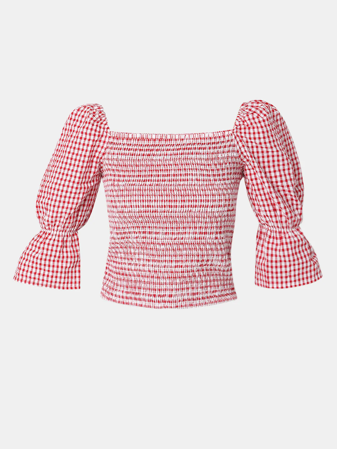 Red Check Smocked Top - Image 7