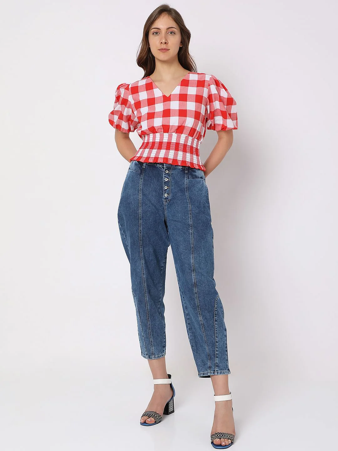 Red Check Crop Top - Image 5