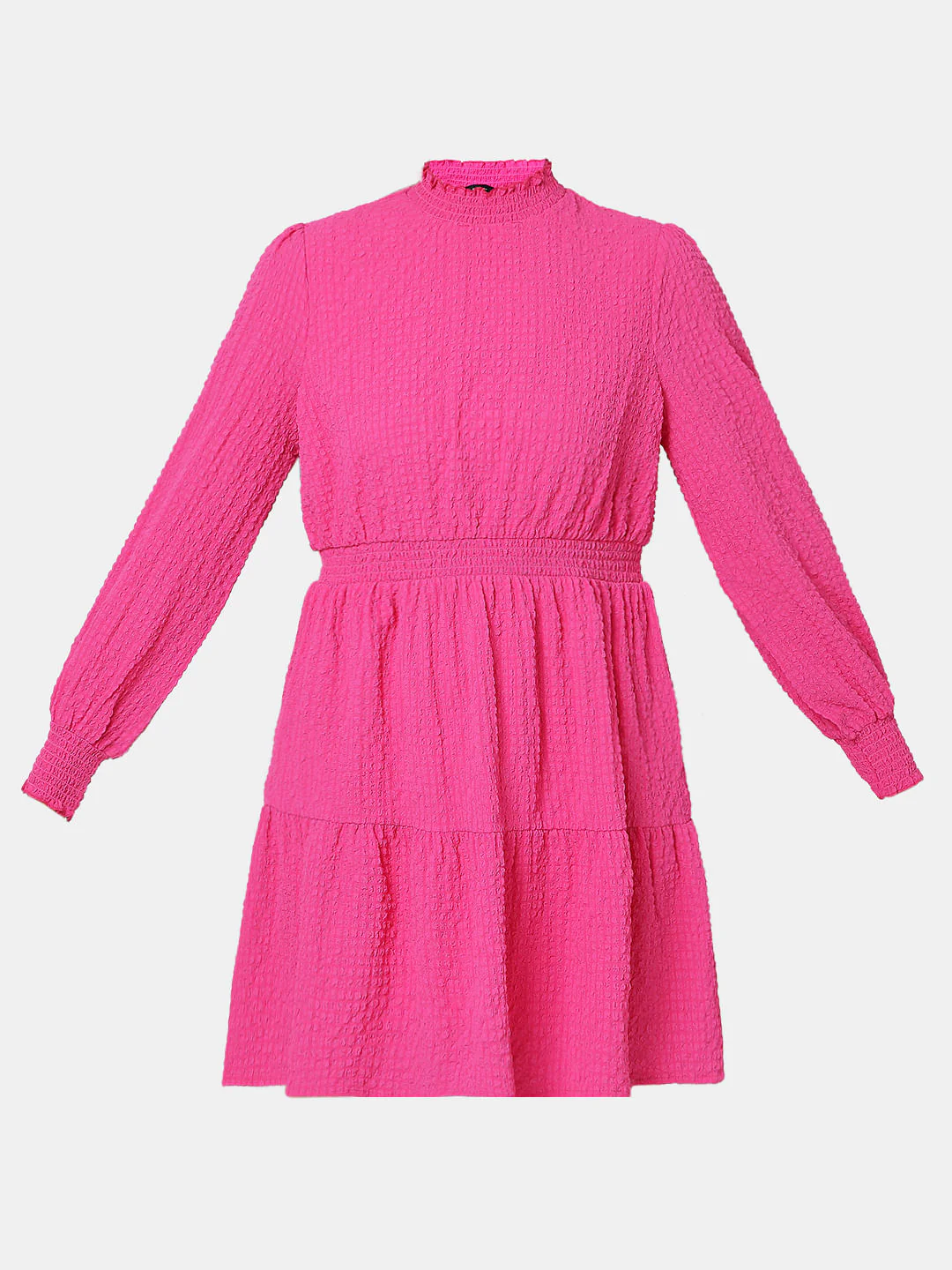 Bold Pink High Neck Mini Dress - Image 7