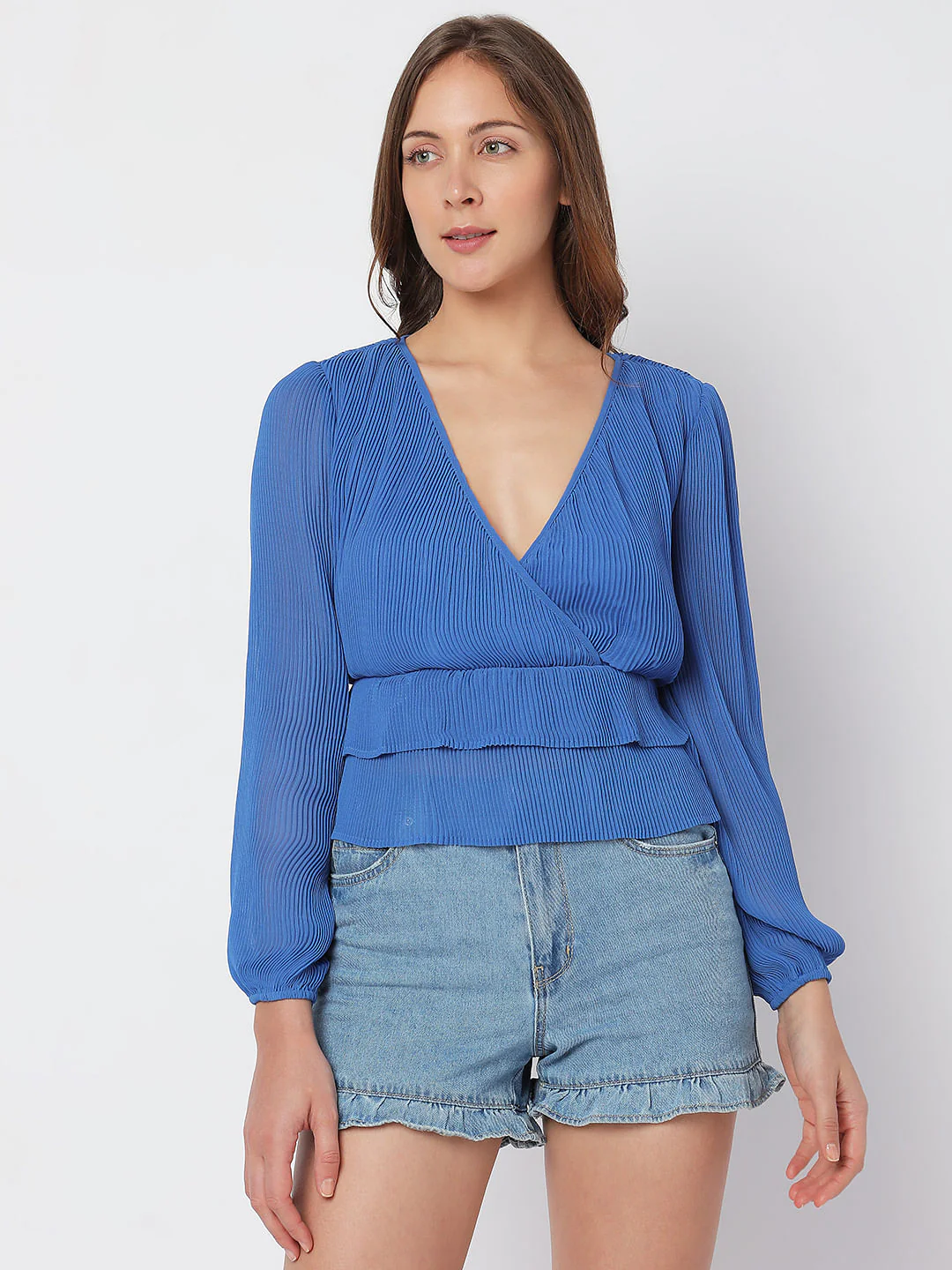 Blue Plisse Top - Image 2