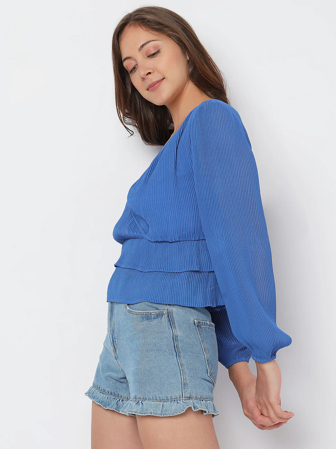 Blue Plisse Top - Image 3
