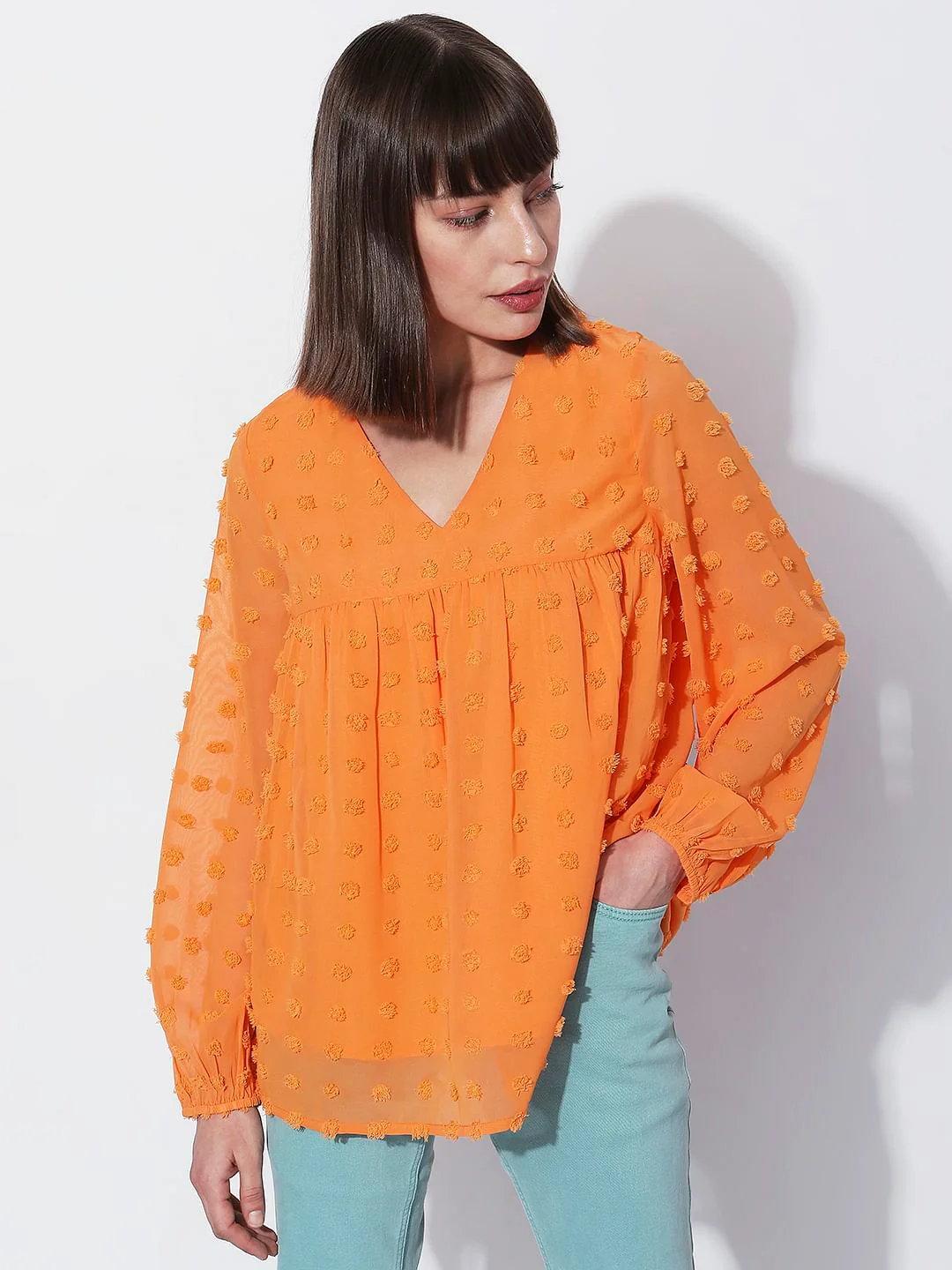 Orange Textured Top - Image 2