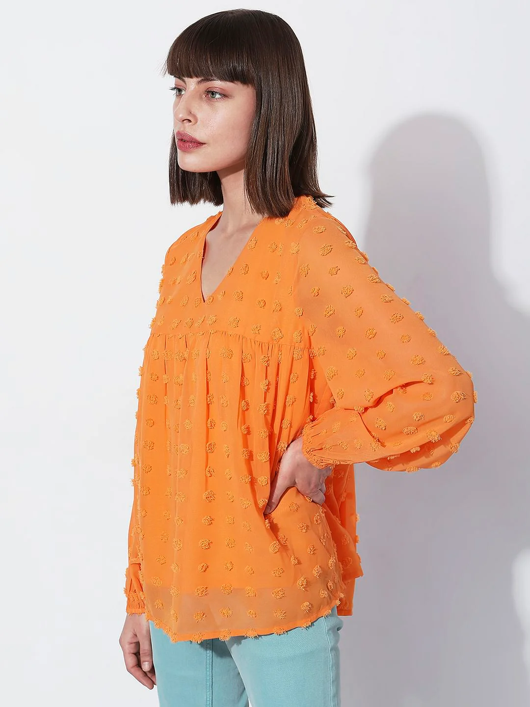 Orange Textured Top - Image 3