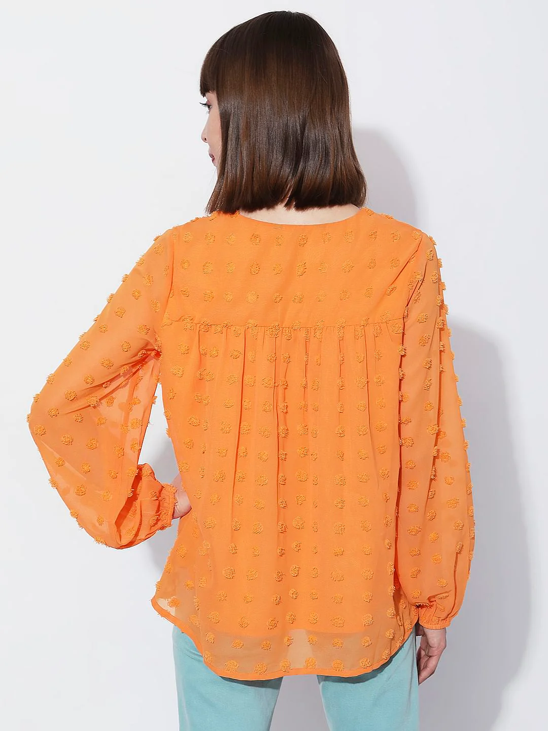 Orange Textured Top - Image 4