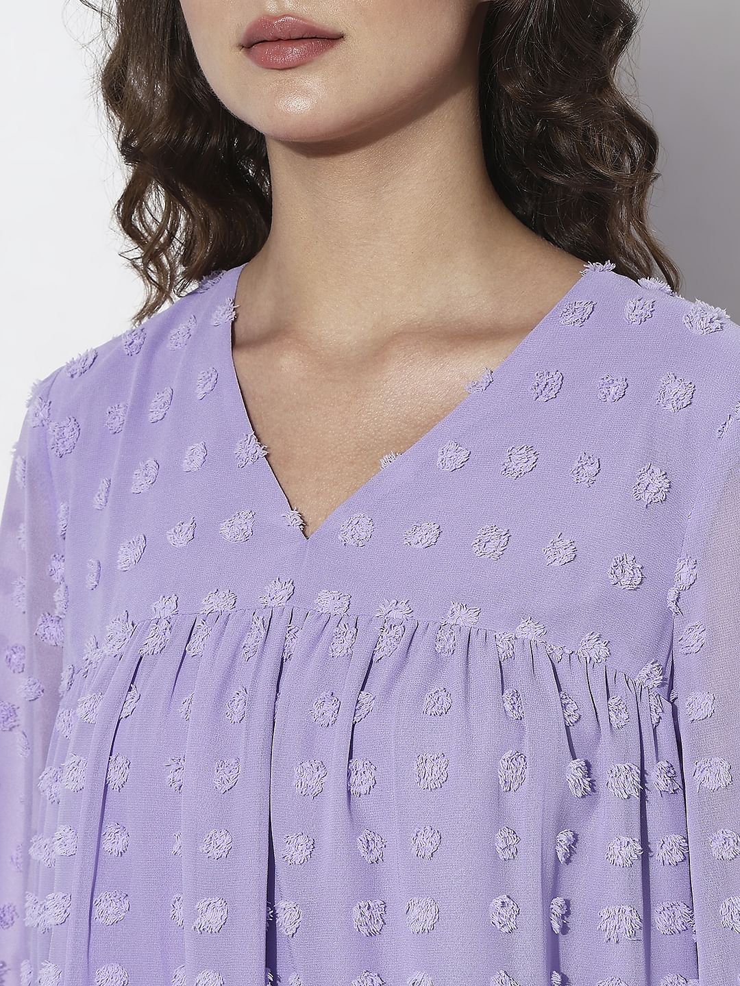 Purple Flared Full Sleeves Top - Image 8