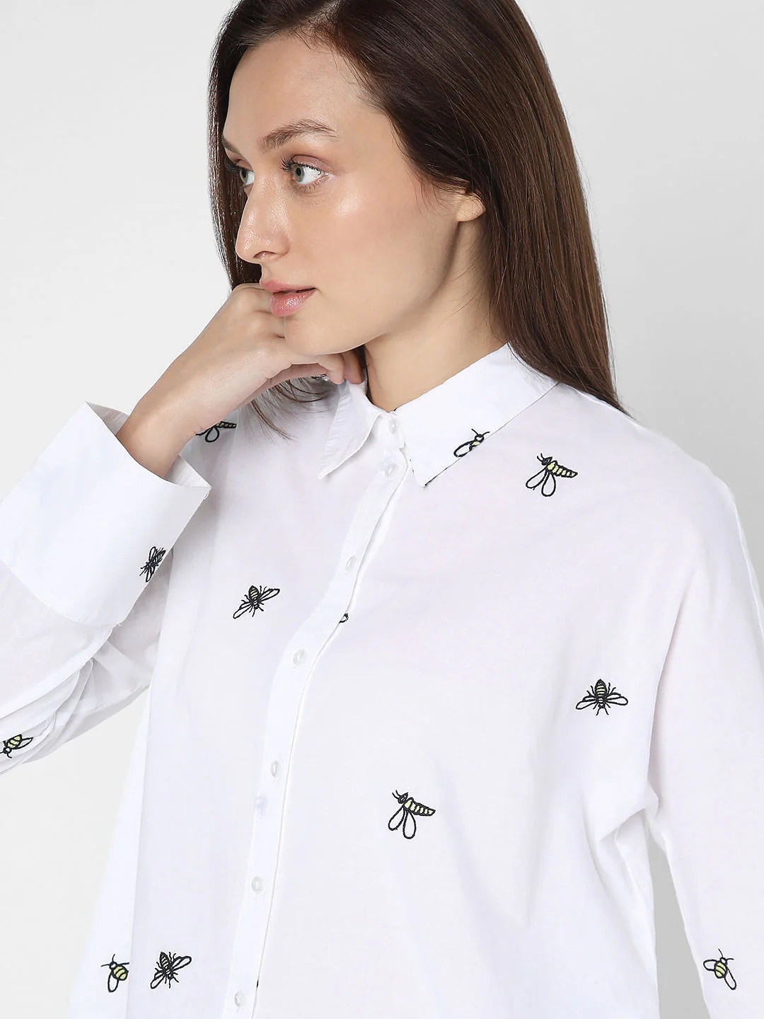 White Bee Print Shirt - Image 6
