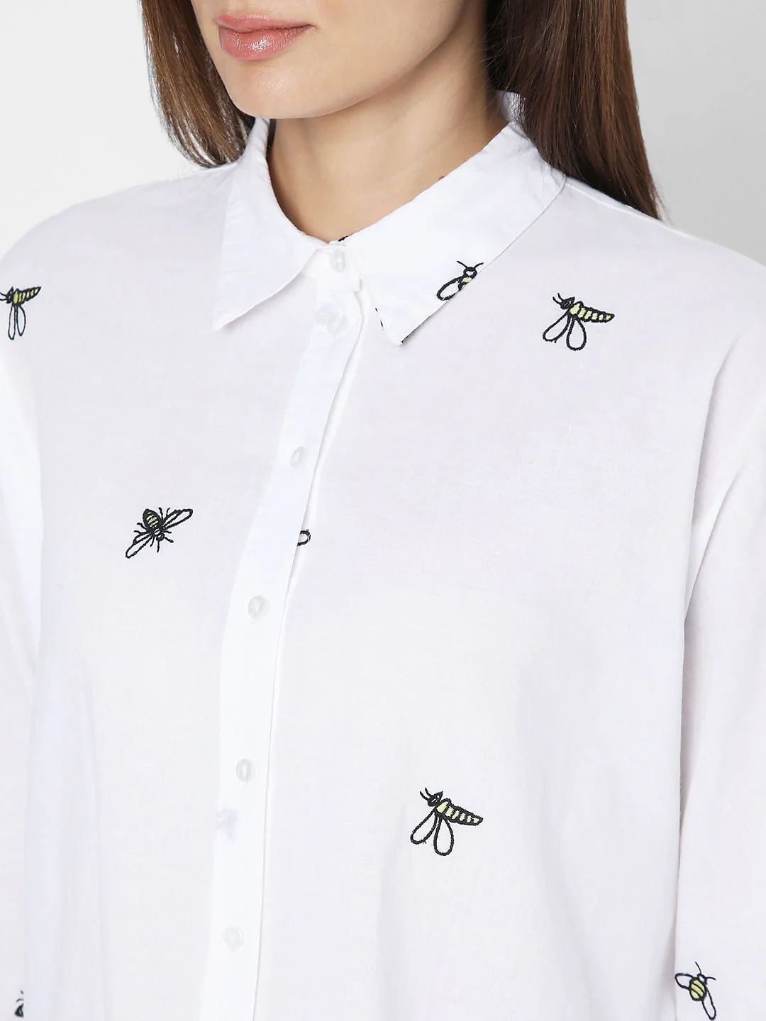 White Bee Print Shirt - Image 8