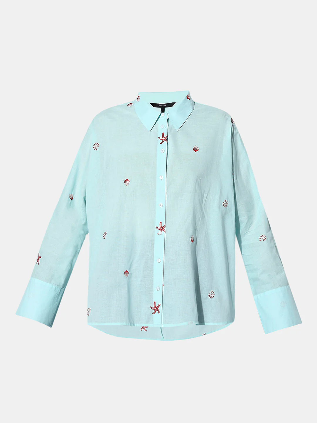 Blue Sea Shell Print Shirt - Image 7