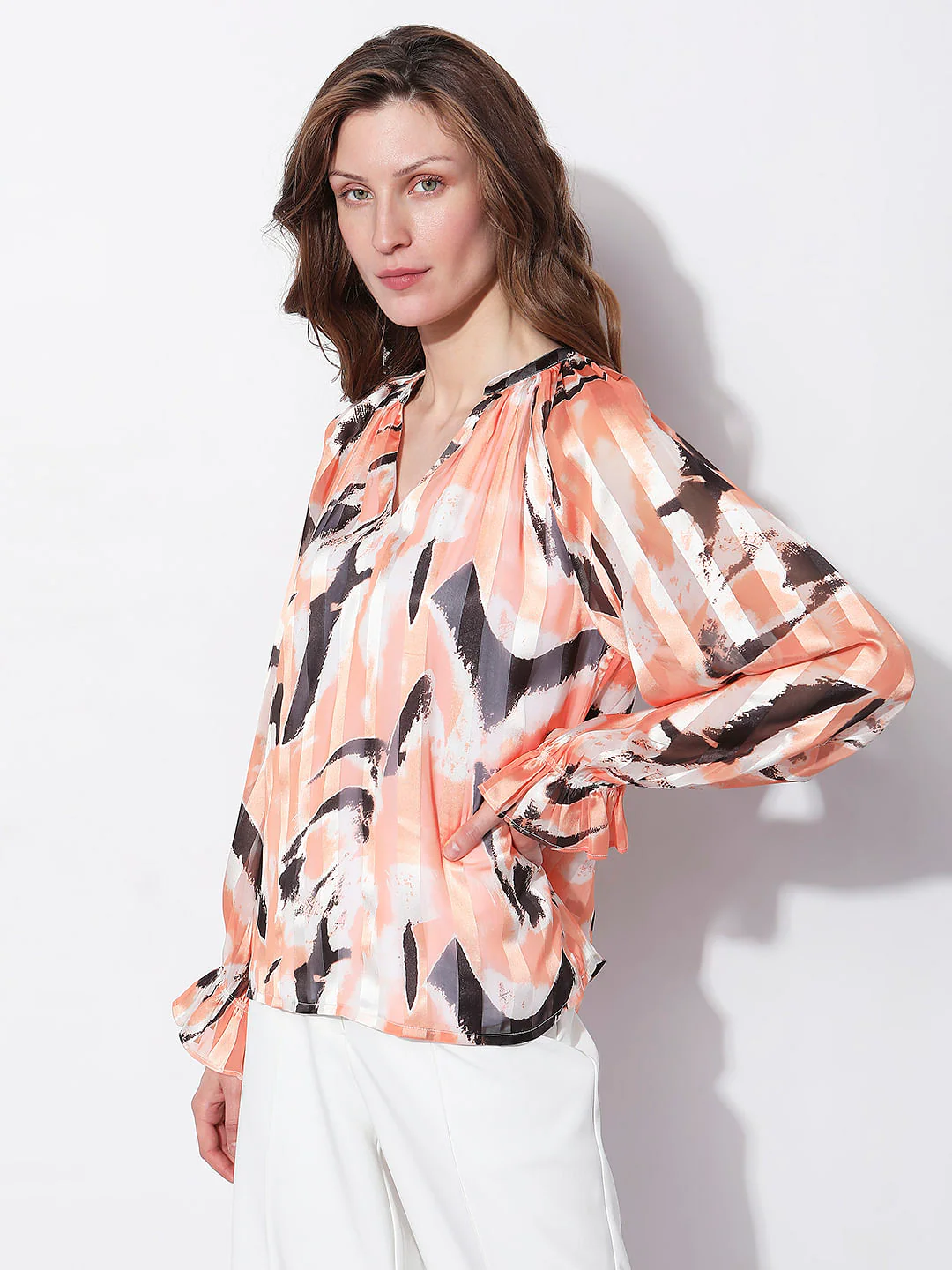 Peach Printed Top - Image 3