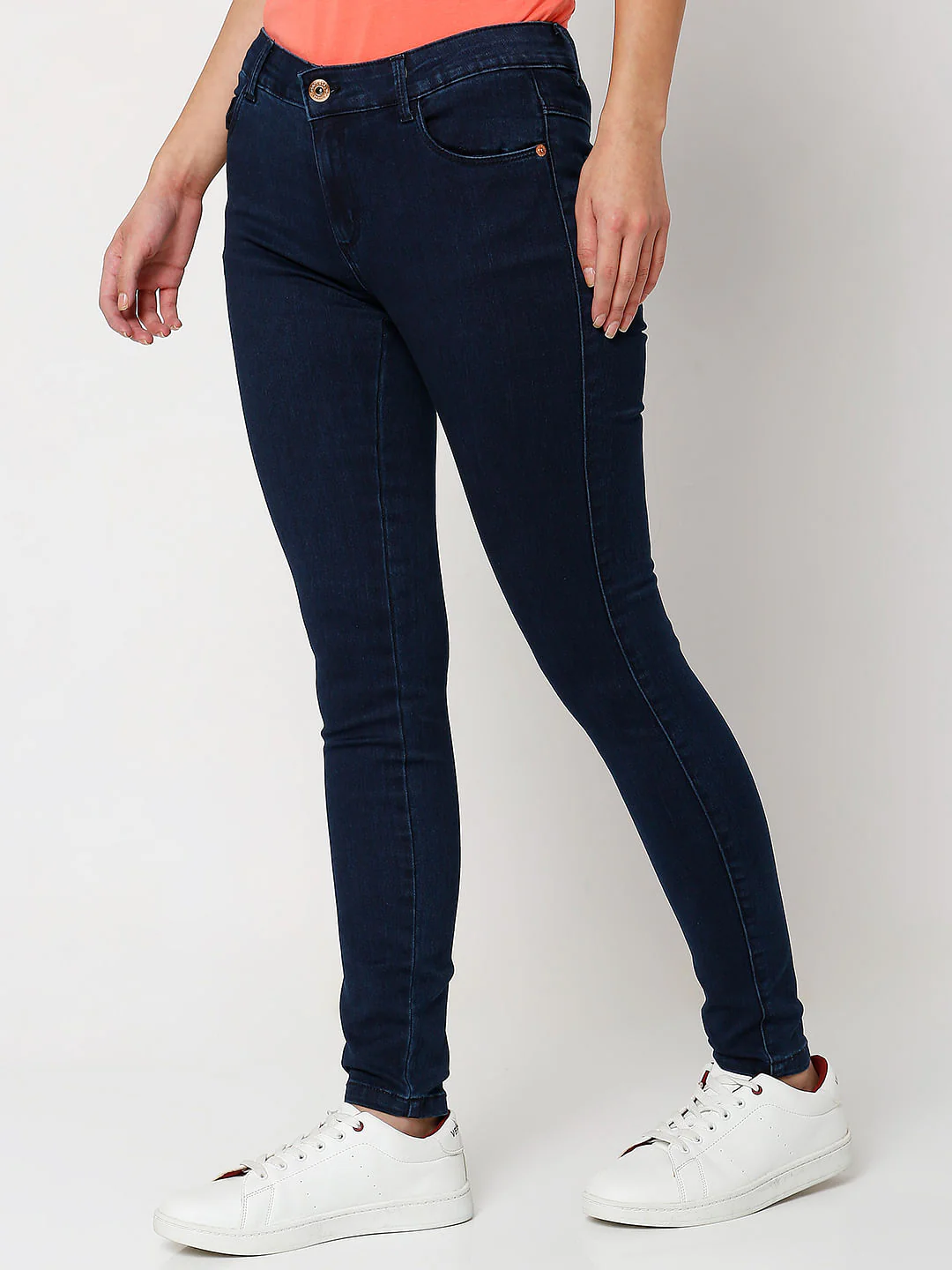 Dark Blue Mid Rise Wendy Skinny Jeans - Image 2