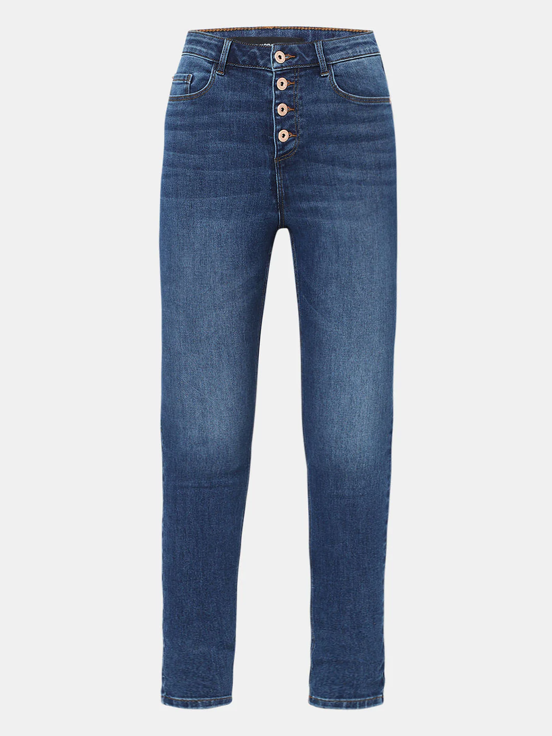 Blue High Rise Buttoned Wendy Skinny Jeans - Image 6
