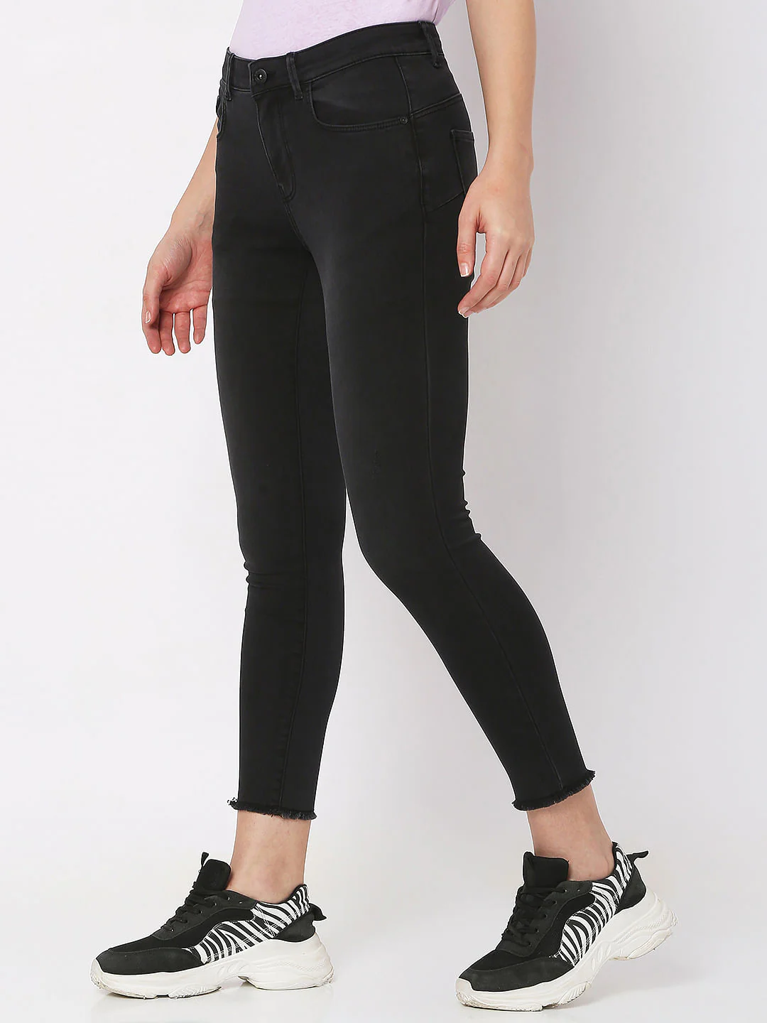 Black Mid Rise Pushup Wendy Skinny Jeans - Image 2