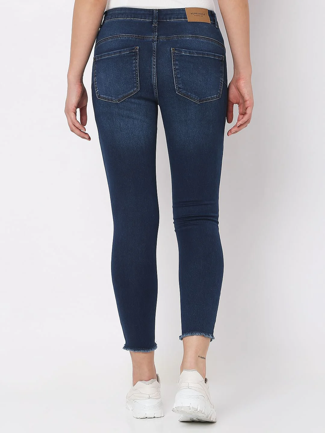 Blue Mid Rise Pushup Wendy Skinny Jeans - Image 3