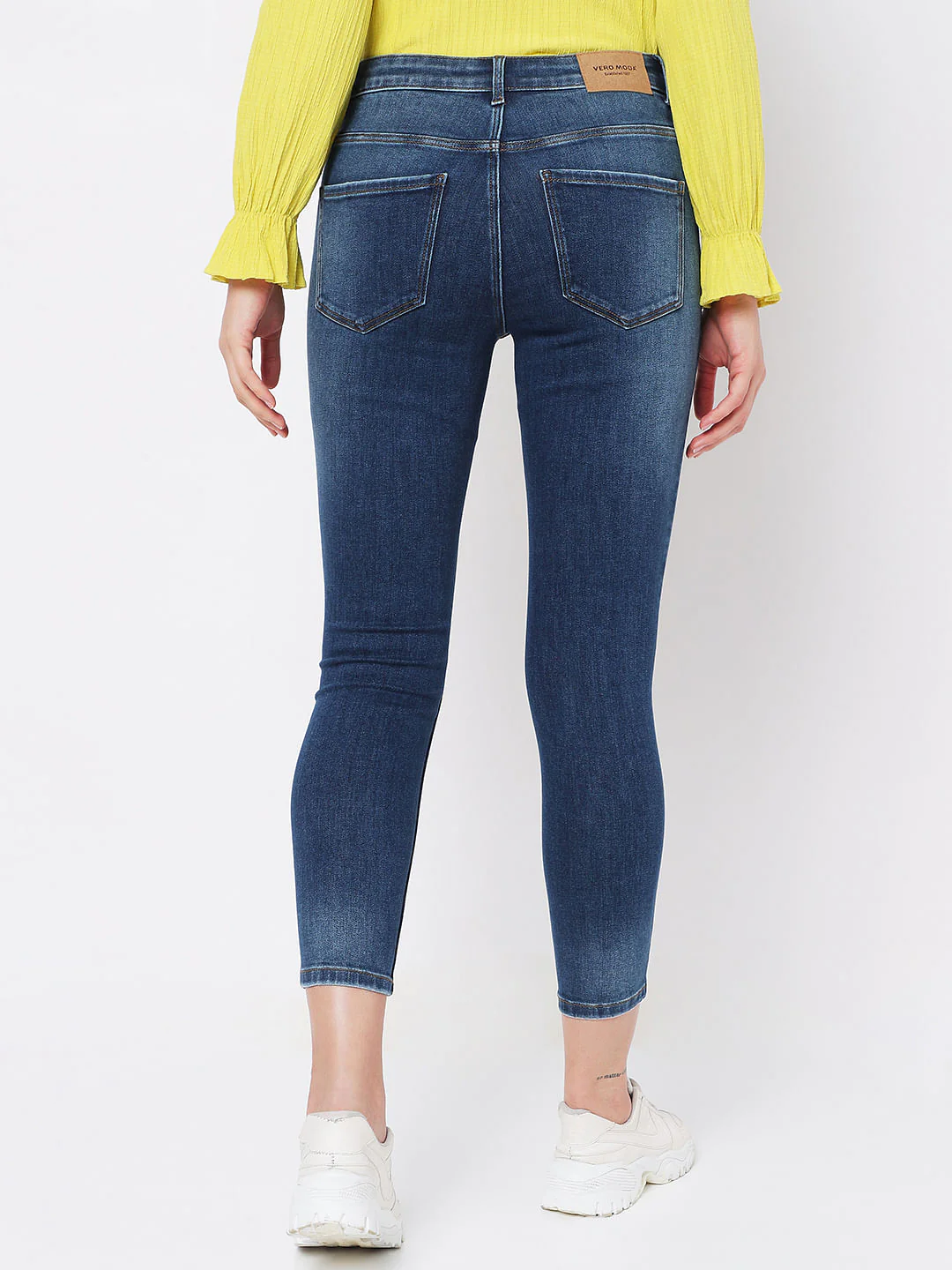 Blue Mid Rise Distressed Wendy Skinny Jeans - Image 3