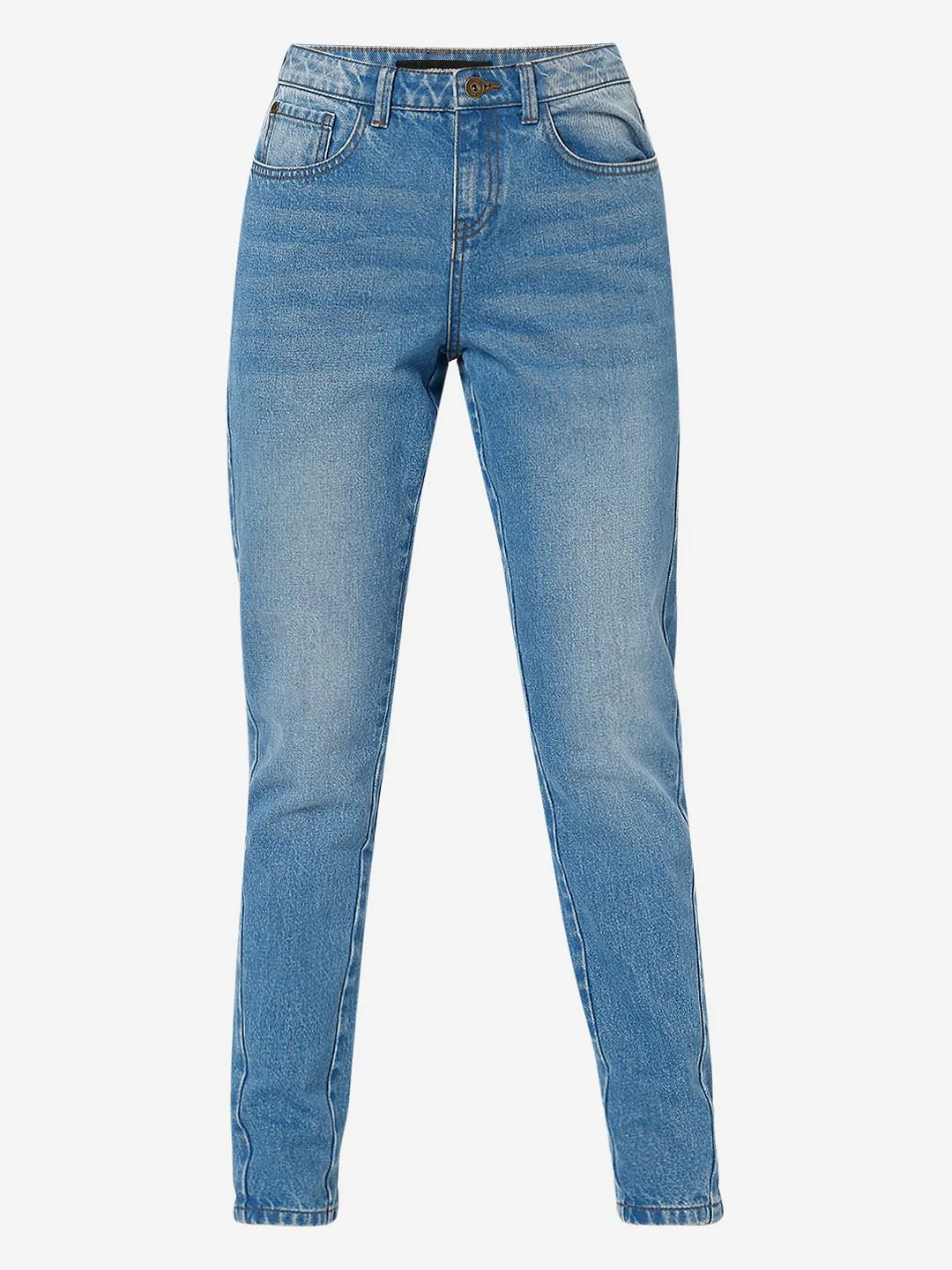 Light Blue Mid Rise Girlfriend Fit Jeans - Image 6
