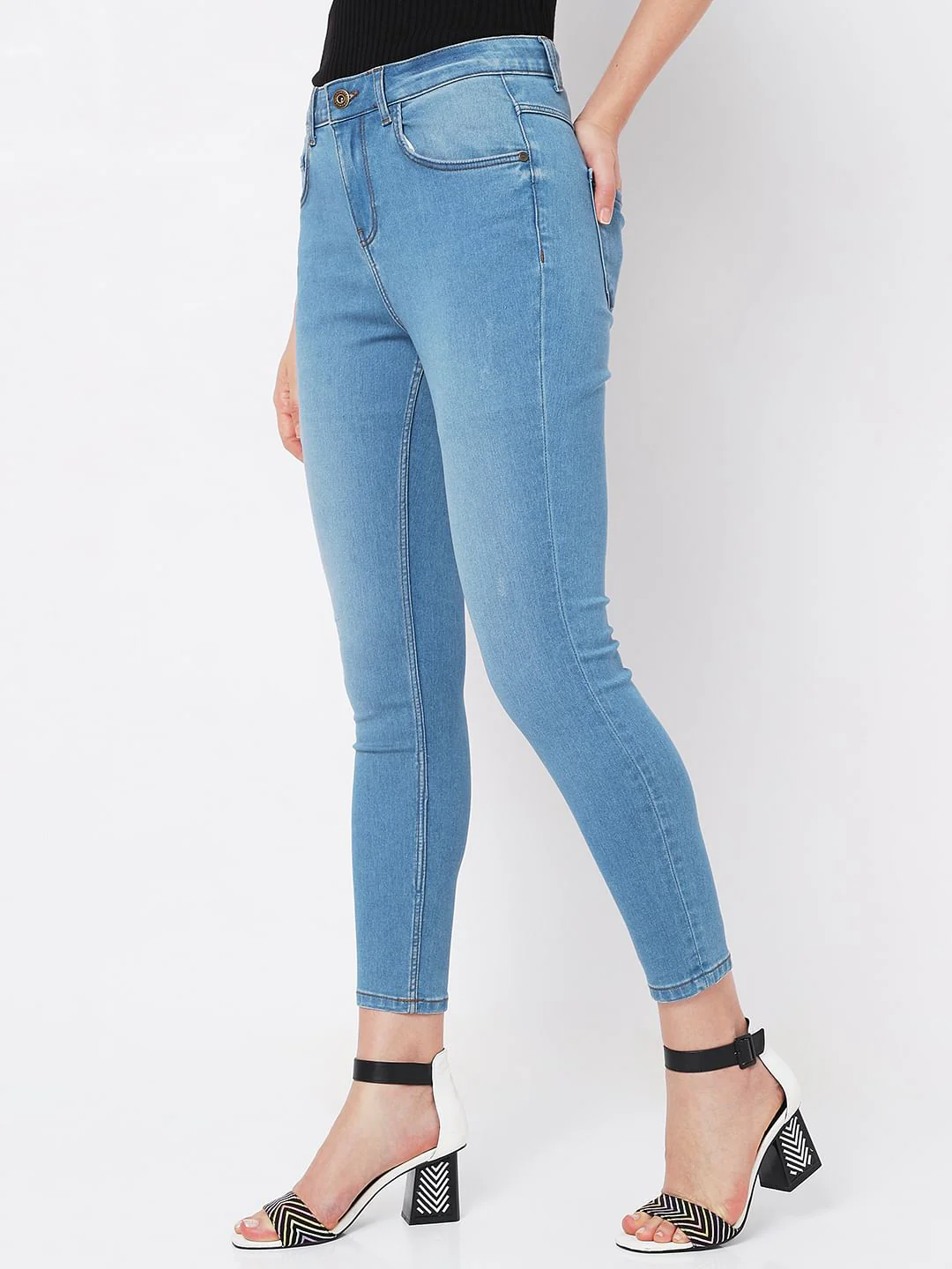 Light Blue High Rise Wendy Skinny Jeans - Image 2