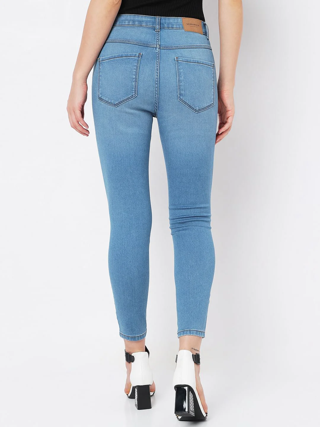 Light Blue High Rise Wendy Skinny Jeans - Image 3