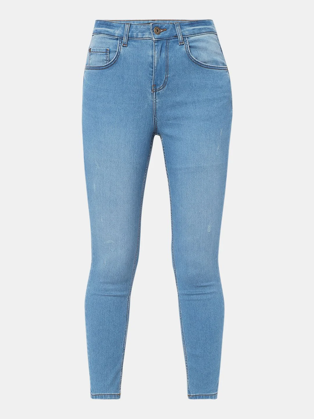 Light Blue High Rise Wendy Skinny Jeans - Image 6