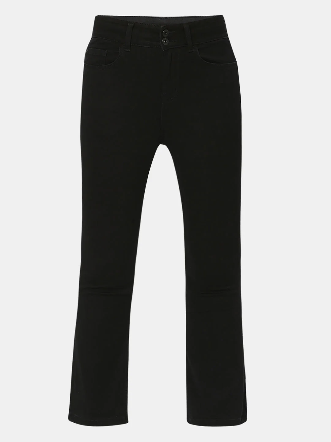 Black High Rise Twin Button Petra Bootcut Jeans - Image 6