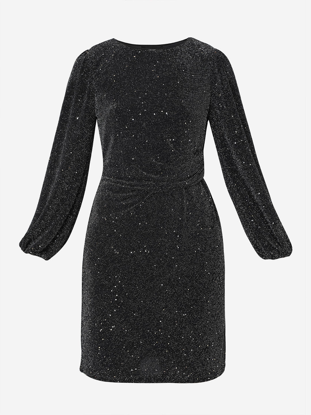 Black Shimmer Bodycon Dress - Image 7