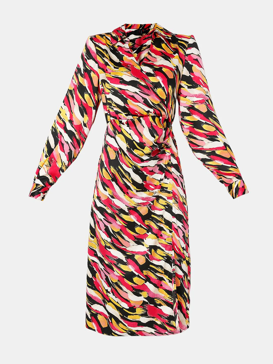 Multi-Colour Abstract Print Shirt Dress - Image 6