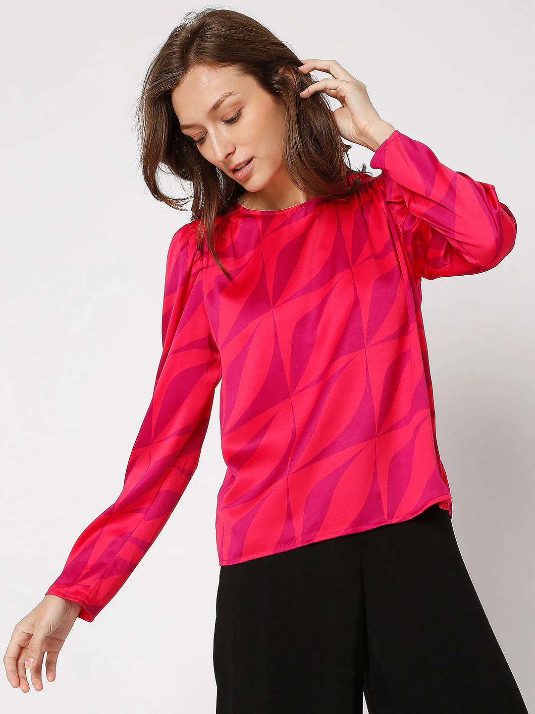 Red Abstract Print Top - Image 2