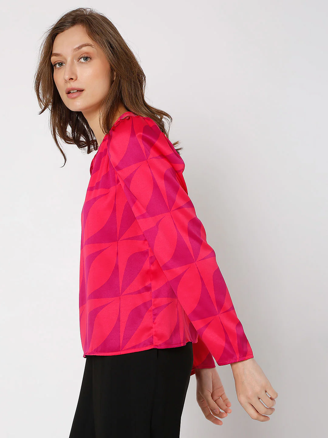 Red Abstract Print Top - Image 3