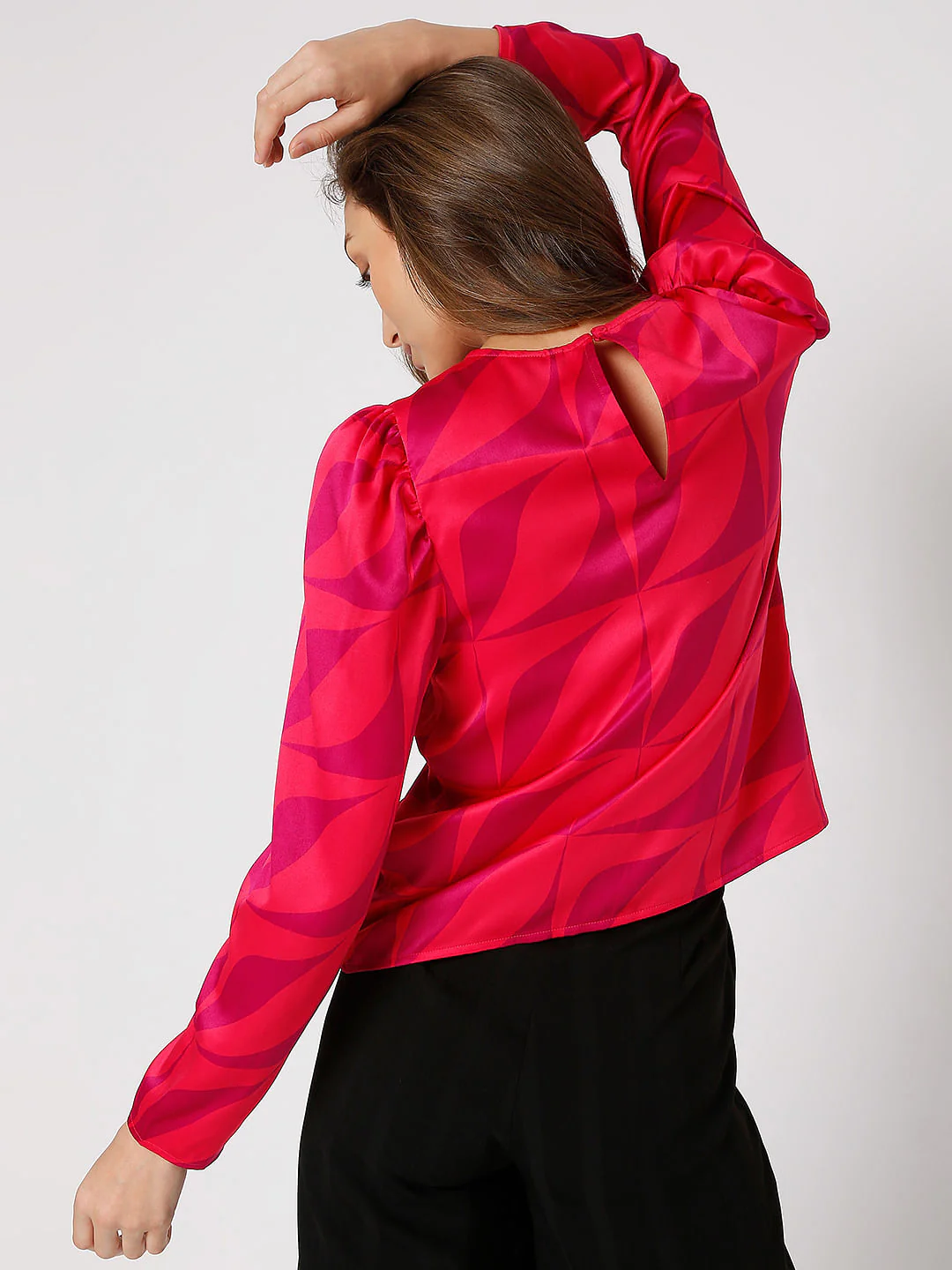 Red Abstract Print Top - Image 4