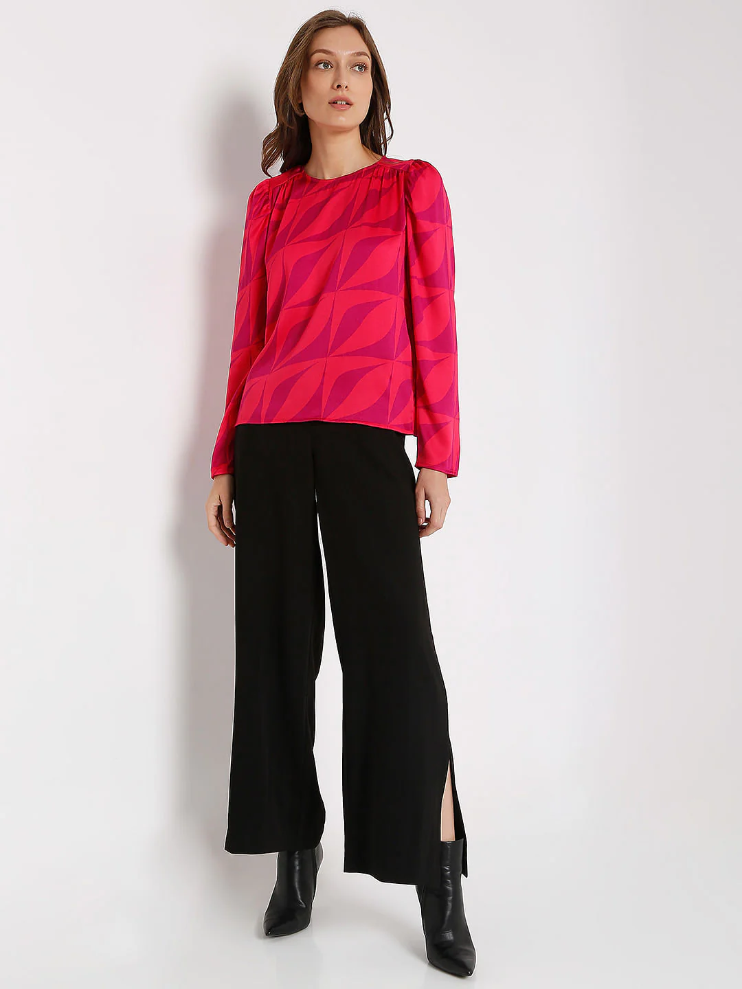 Red Abstract Print Top - Image 5
