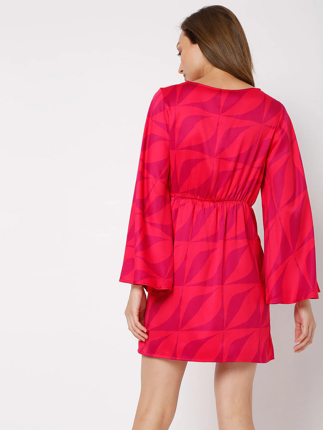 Red Abstract Print Mini Dress - Image 4