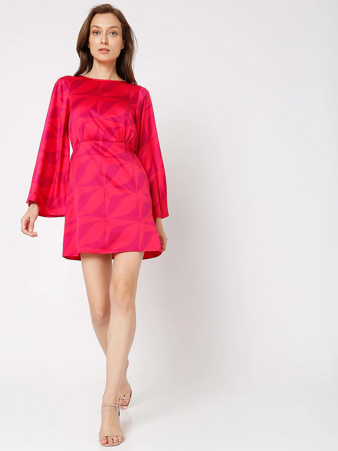 Red Abstract Print Mini Dress - Image 5