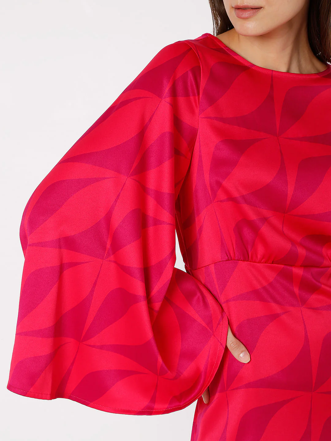Red Abstract Print Mini Dress - Image 6