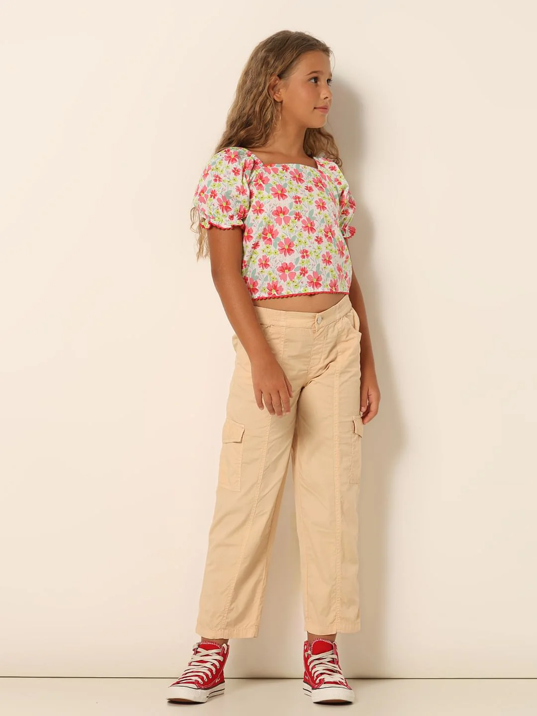 Girls Pink Floral Top - Image 5