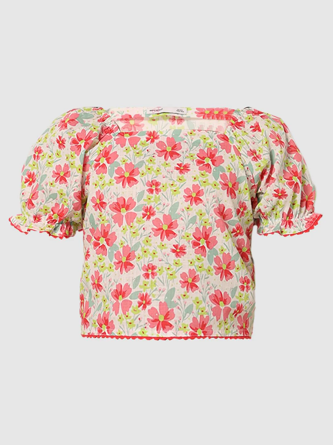 Girls Pink Floral Top - Image 6