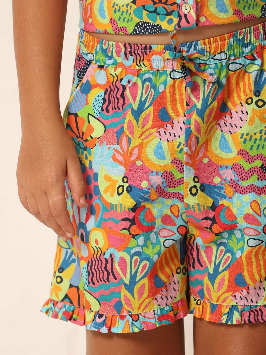 Multi-Colour Printed Co-Ord Set Shorts - Image 4