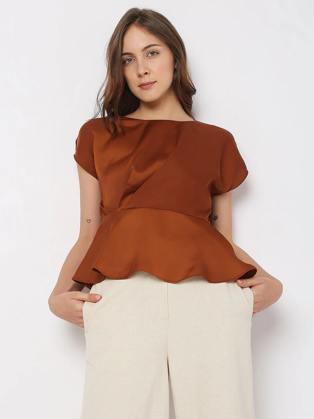Brown Fit & Flare Top - Image 2
