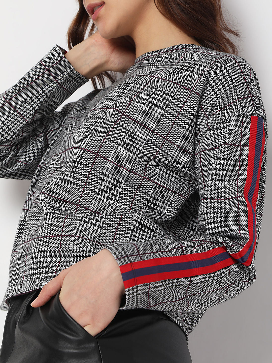 Grey Check Co-Ord Sweatshirt - Image 6