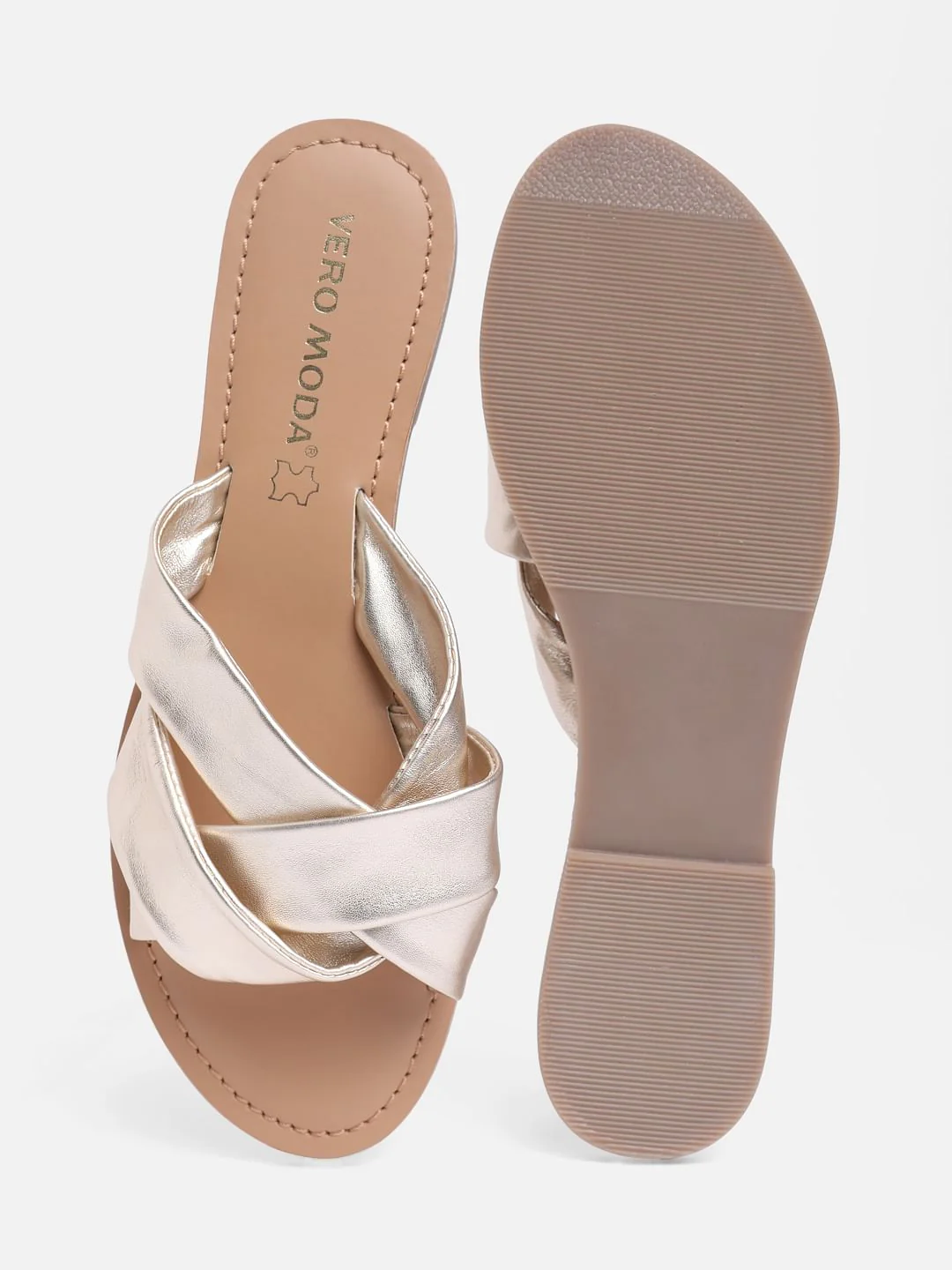 Dull Gold Sandals - Image 5