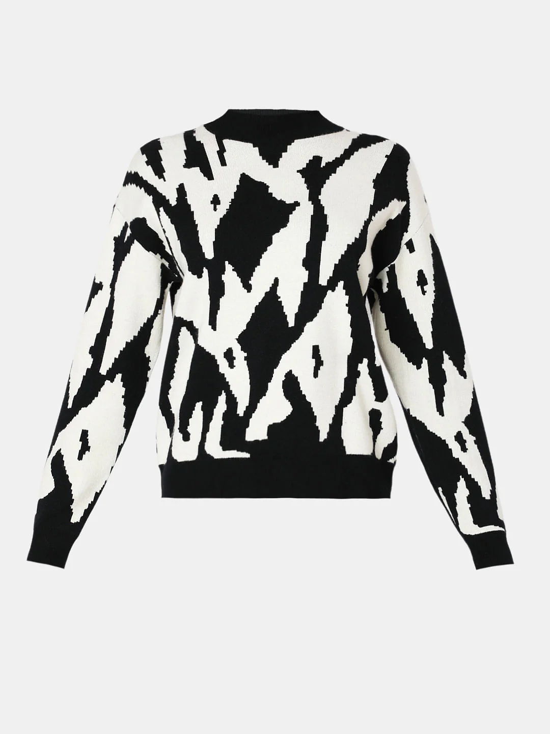 Monochrome High Neck Co-Ord Set Pullover - Image 7